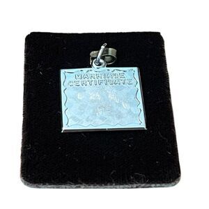 Sterling Silver Marriage Certificate Charm by Rembrandt Wedding License
